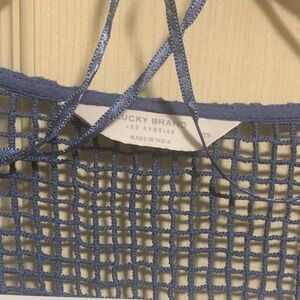 Lucky Brand Blue Mesh Sweater